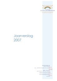 Jaarverslag 2007 - Stichting Achter de Regenboog