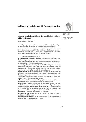 2006 1 IT säkerhet - Åklagarmyndigheten