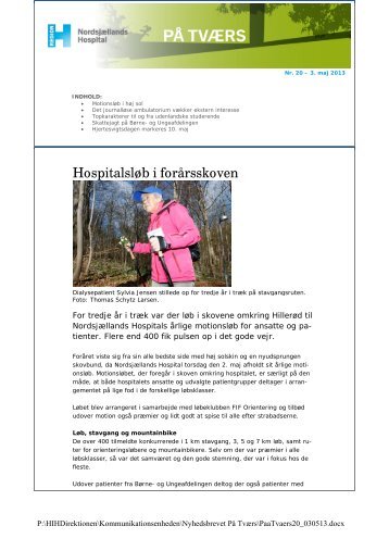 På Tværs nr. 20 030513.pdf - Nordsjællands Hospital