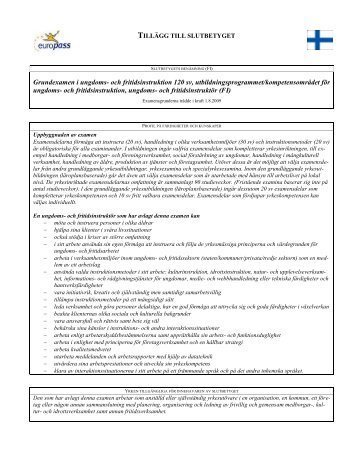 Grundexamen i ungdoms- och fritidsinstruktion 120 sv ...