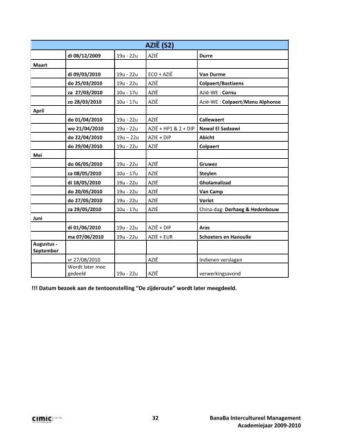 Programmaboek 2009-2010 - Cimic