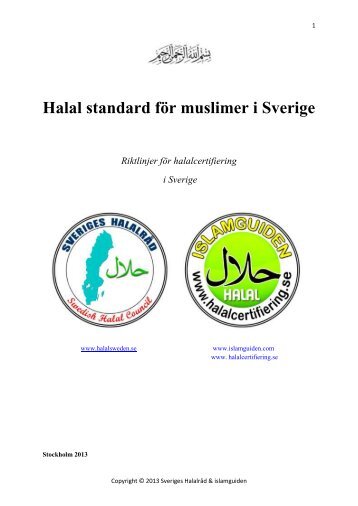 Vår Halalstandard - Islamguidens Halalcertifiering