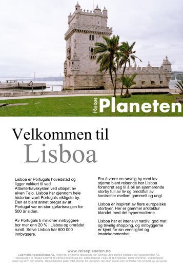 Lisboa Reiseguide fra Reiseplaneten AS