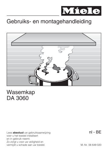 Gebruiks- en montagehandleiding Wasemkap DA 3060 - miele Miele