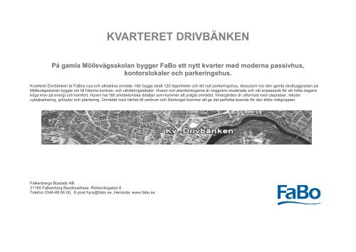 KVARTERET DRIVBÄNKEN - FaBo