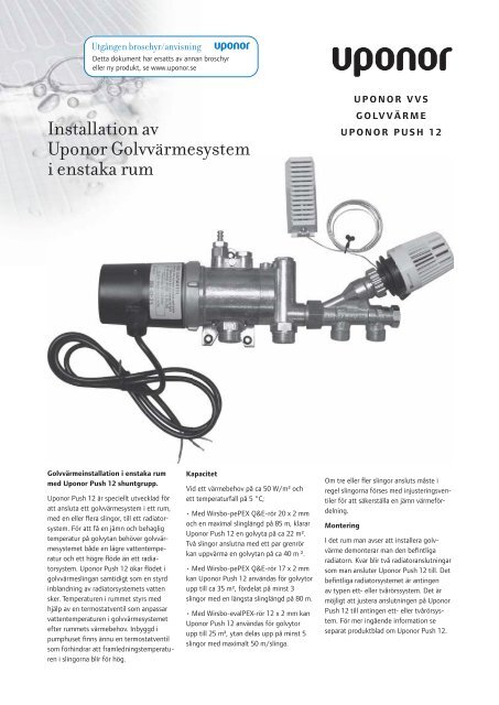 Uponor Monteringsanvisning