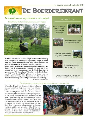 de Boerderijkrant: 8e jaargang, #2 van sept 2012 - Kinderboerderij ...