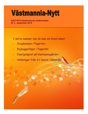 Västmannia-Nytt nr 3, 2012 - IOGT-NTO Västmanland