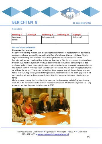 Berichten nr.8 - 21 december 2012 - Montessorischool Landsmeer