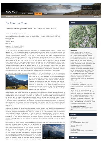 De Tour du Ruan | Verslagen | Hiking-info.net