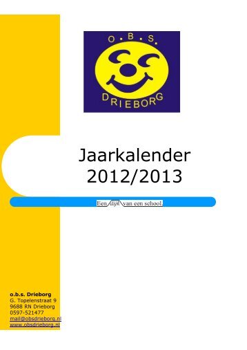 Jaarkalender 2012/2013 - Basisschool Drieborg