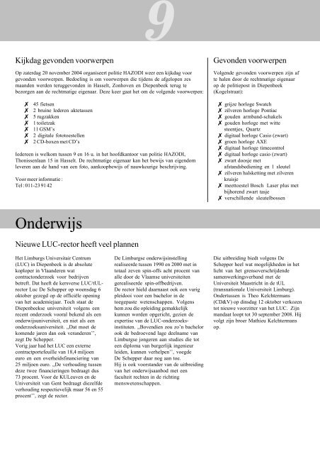 Info 5 november 2004 Web - Gemeente Diepenbeek