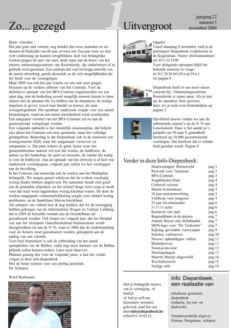 Info 5 november 2004 Web - Gemeente Diepenbeek