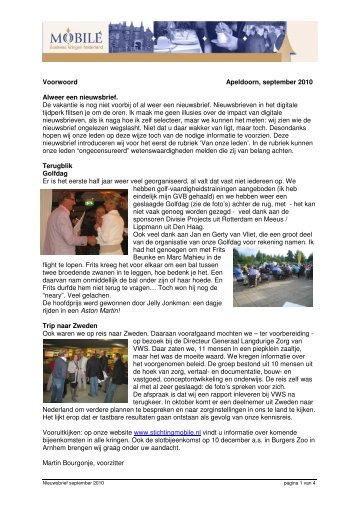 Bekijk hier de nieuwsbrief van september 2010 - Mobilé ...