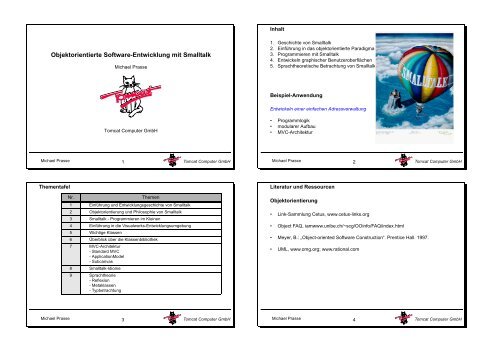 Objektorientierte Software-Entwicklung mit Smalltalk