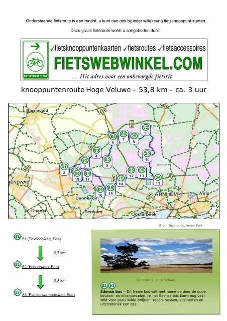 knooppuntenroute Hoge Veluwe - 53,8 km - ca ... - Fietsknooppunten