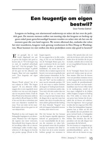 Een leugentje om eigen bestwil? - Femke Eekhof - Spil