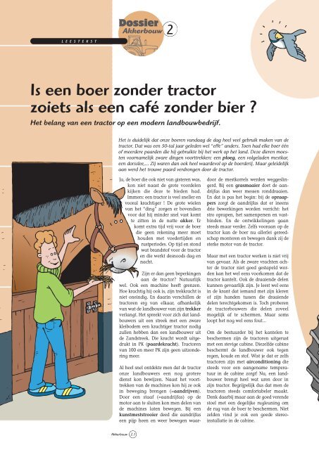 Is een boer zonder tractor zoiets als een café zonder ... - Grasspriet