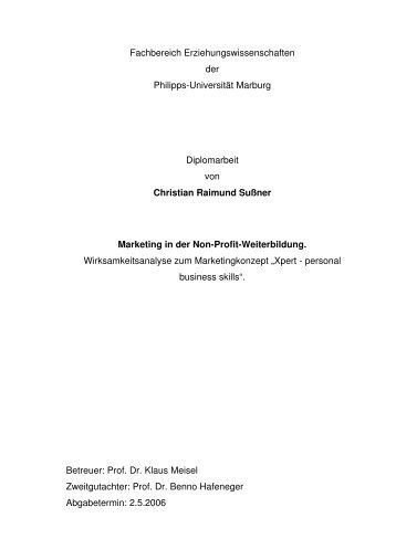 Fachbereich Erziehungswissenschaften der Philipps-Universität ...