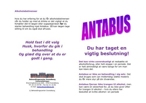 Antabus folder - Behandlingscenter Svendborg