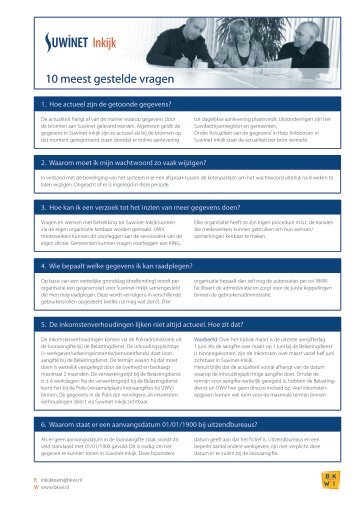 10 meest gestelde vragen over Suwinet-Inkijk - Bkwi