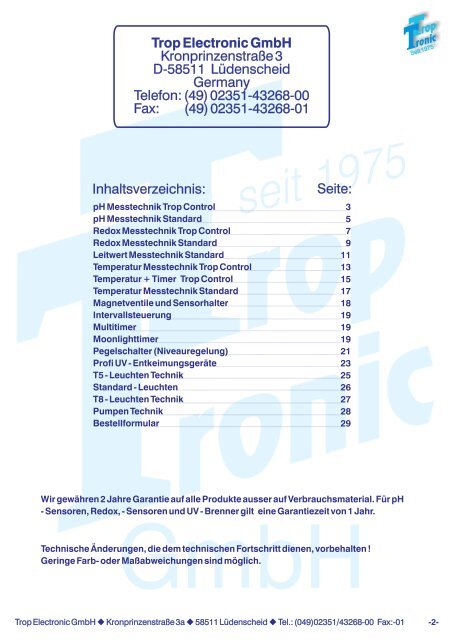Katalog - Trop-Electronic GmbH