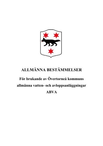 ALLMÄNNA BESTÄMMELSER - Övertorneå kommun