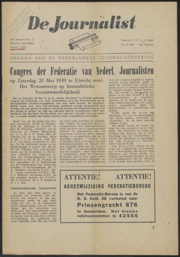 Congres der Federatie van Hederl. Journalisten