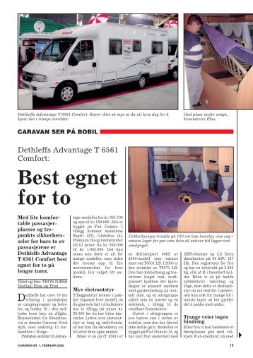 Best egnet for to - Norsk Caravan Club