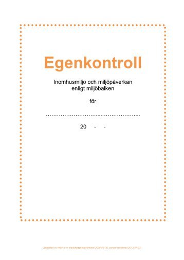 Egenkontroll