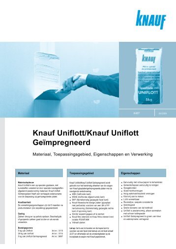 Knauf Uniflott/Knauf Uniflott Geïmpregneerd - Timo.nl