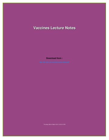 Vaccines Lecture Notes - Index of