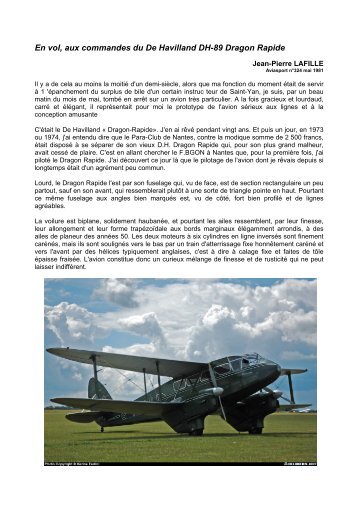 En vol, aux commandes du De Havilland DH-89 Dragon Rapide