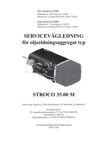 SERVICEVÄGLEDNING för oljeeldningsaggregat typ ... - Stroco ApS