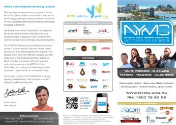 NYMC 2013 Brochure [1.1mb] - National Youth Ministry Convention