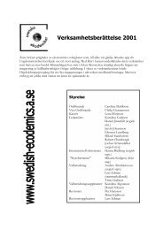 Verksamhetsberättelse 2001 - Svenska Ekodemiker