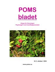 POMS bladet - Sveriges Handikappsykologers Förening
