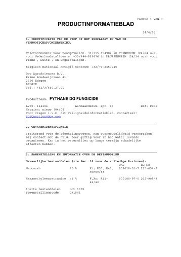 Fythane DG MSDS - Holland Fyto