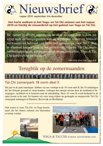 Terugblik op de zomermaanden - Tai Chi School Kennemerland