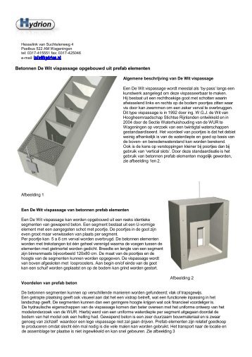 Folder De Wit Vispassage - Hydrion