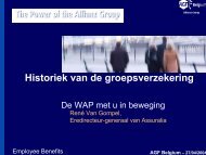 Historiek van de groepsverzekering - Allianz