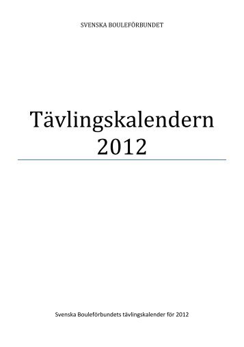 Tävlingskalendern 2012 - SBF-Online