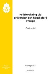 Polisforskning vid universitet och högskolor i Sverige - Polishögskolan