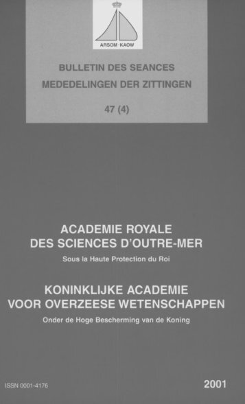 academie royale des sciences d'outre-mer koninklijke academie ...