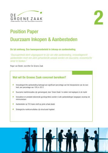 Position Paper Duurzaam Inkopen & Aanbesteden - De Groene Zaak