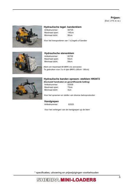 Aanbouwwerktuigen SHERPA mini-loaders - sherpa 300