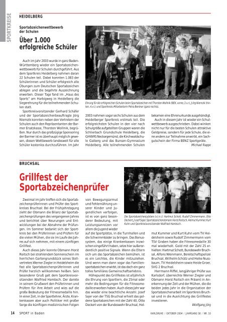 Download des Sport in Baden Nr. 10/04 - Badischer Sportbund Nord ...