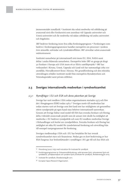 Svensk rymdverksamhet – en strategisk tillgång? - Riksrevisionen