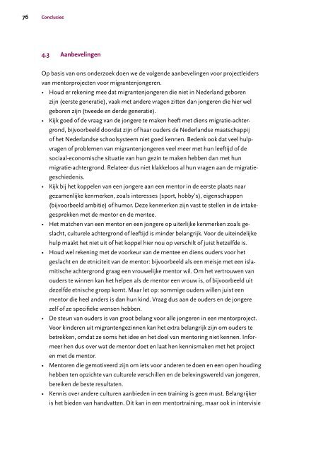 Mentorprojecten en migrantenjeugd: effecten en werkzame factoren