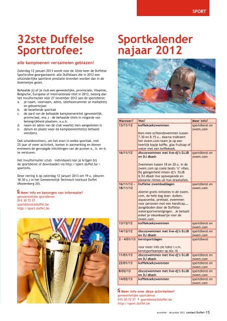 Editie november-december 2012 - Gemeente Duffel